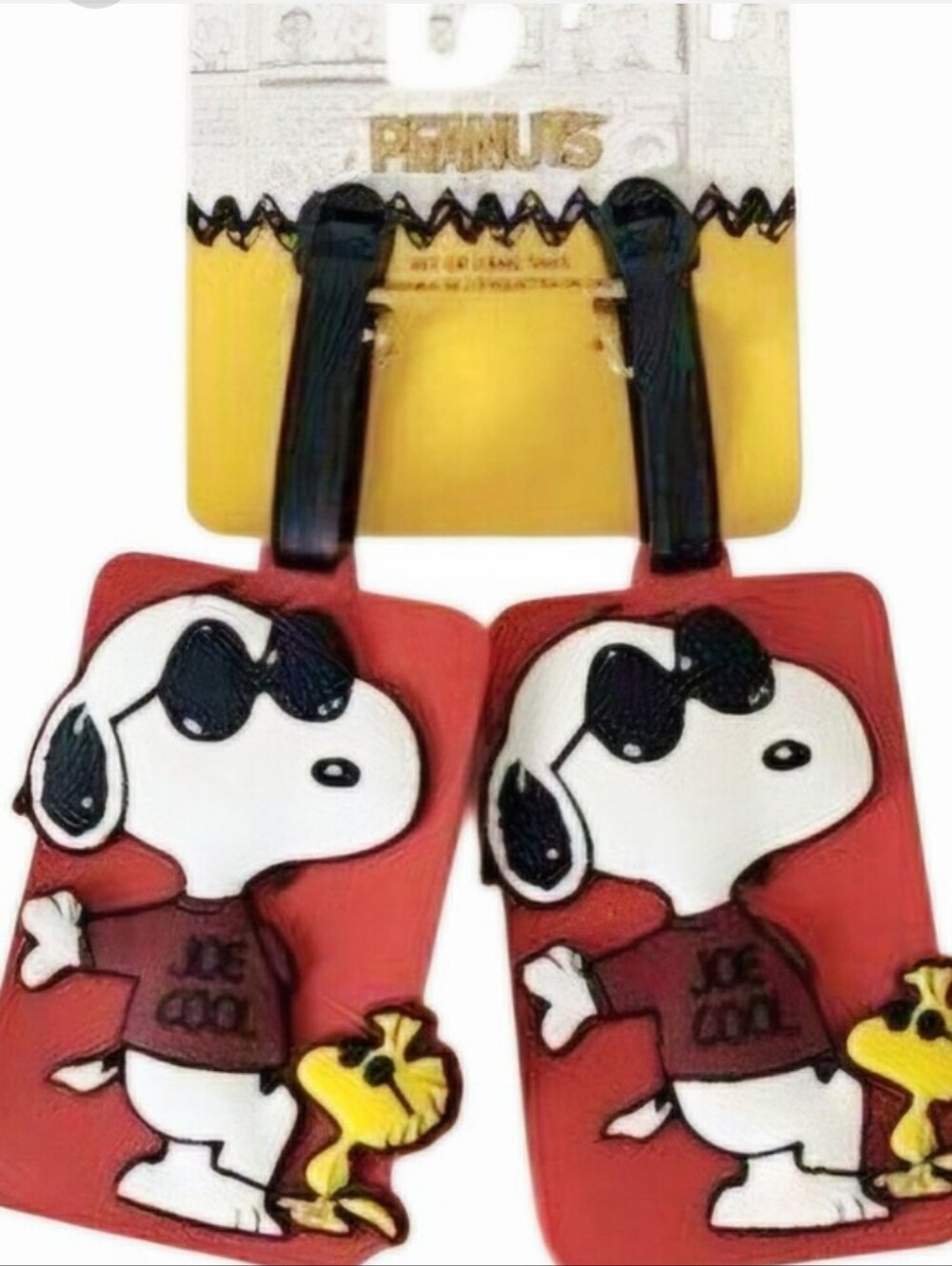 Snoopy 'Joe Cool' Red Luggage Tags Peanuts Woodstock